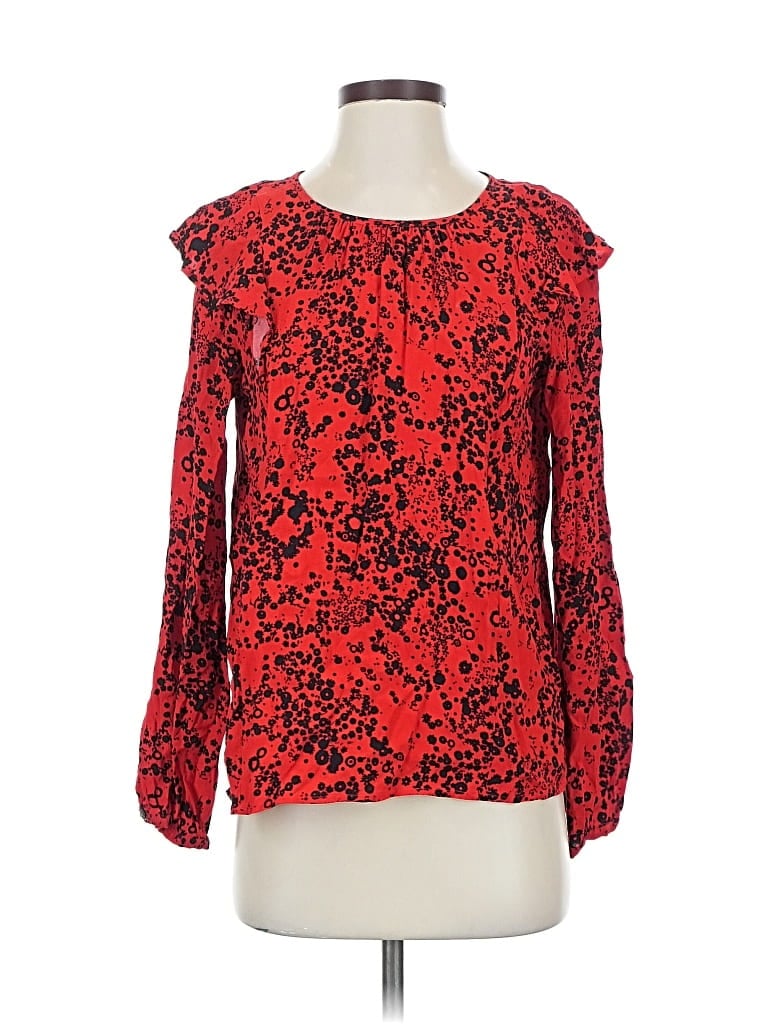 Pre-owned Gap Long Sleeve Blouse In Red