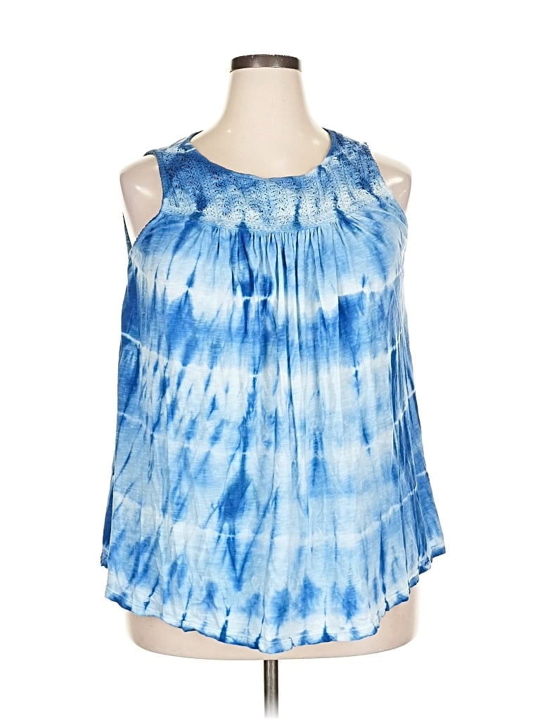 Pre-owned Lane Bryant Sleeveless Blouse In Blue