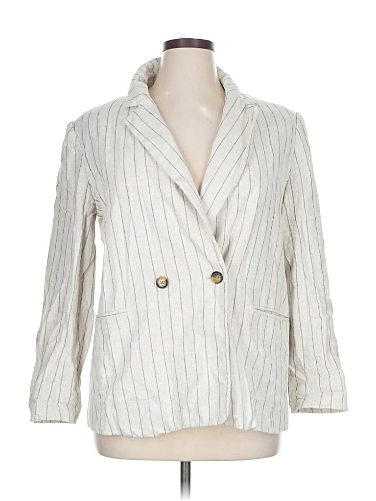 Pre-owned Banana Republic Factory Store Blazer Jacket In White