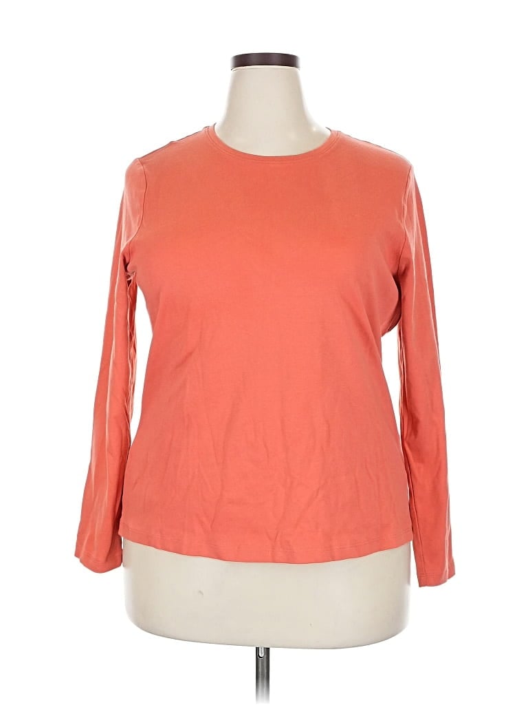 Pre-owned L.l.bean 3/4 Sleeve T-shirt In Orange