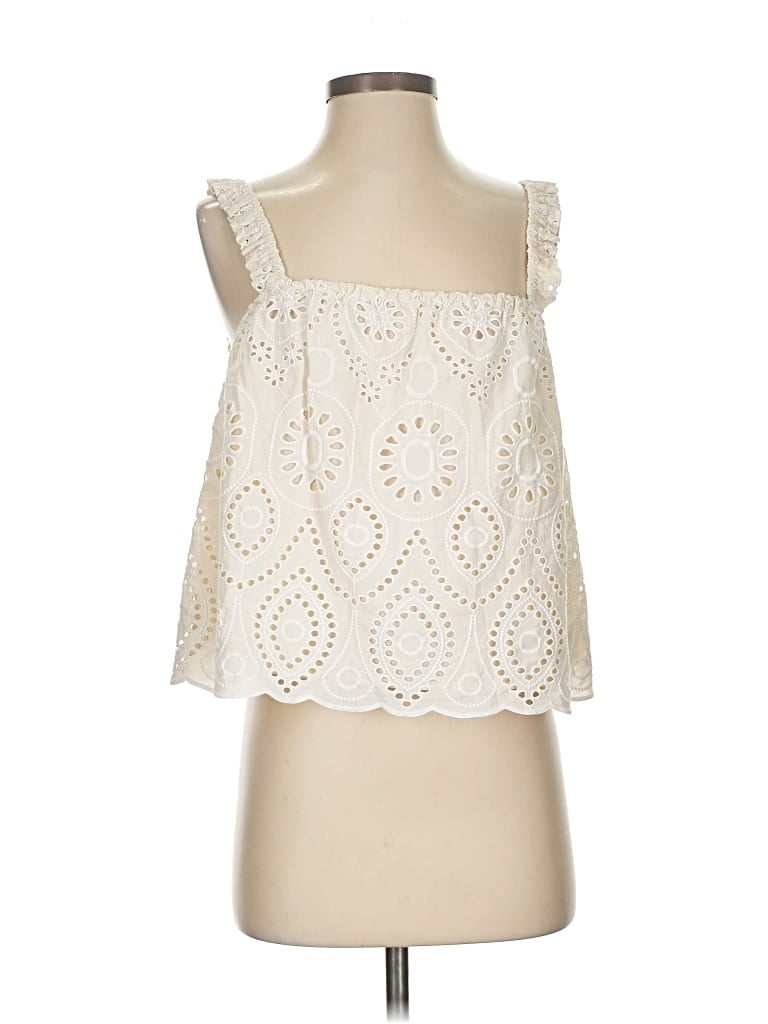 Pre-owned Velvet By Graham & Spencer Sleeveless Blouse In White