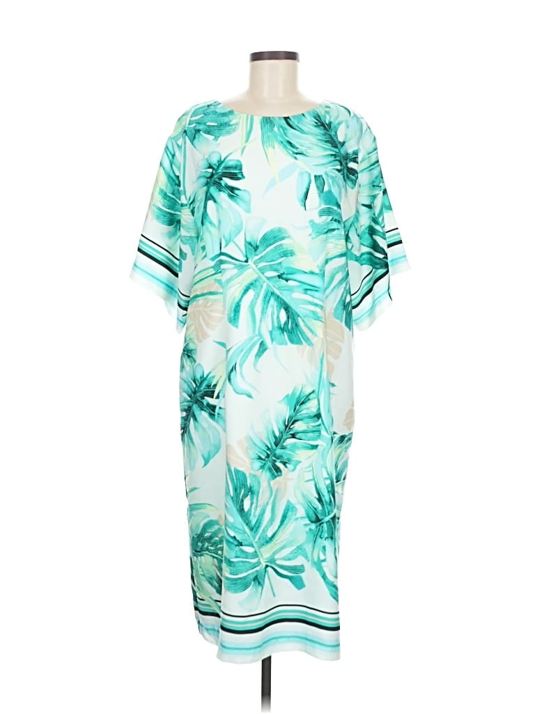 Black Label By Chico's Casual Dress In Green