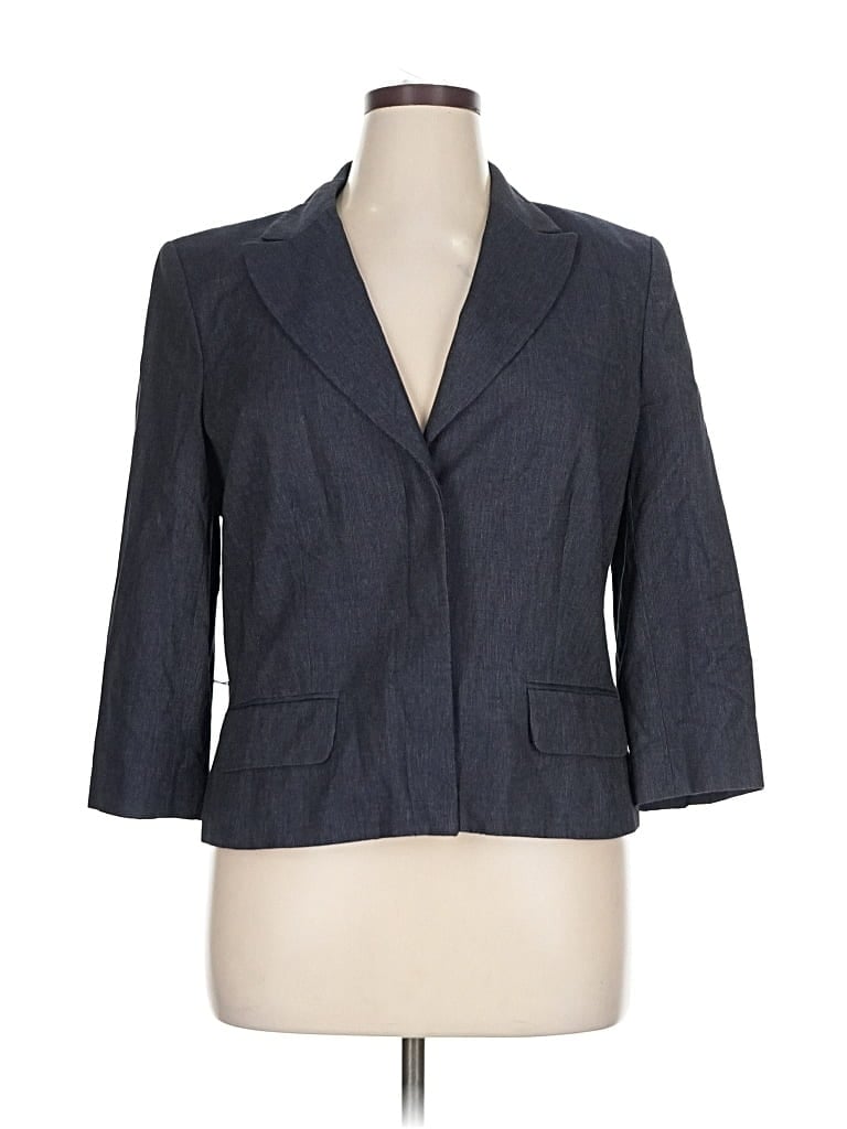 Pre-owned Ann Taylor Loft Blazer Jacket In Gray