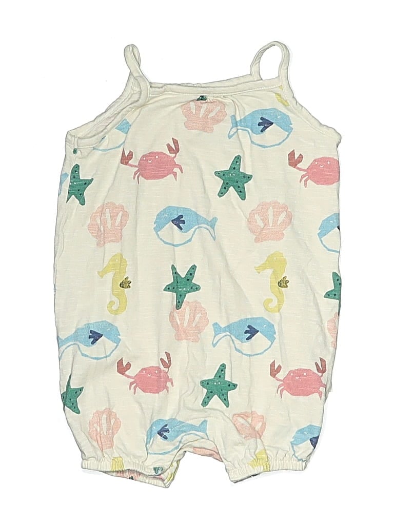 Pre-owned Little Planet Kids' Short Sleeve Onesie In White