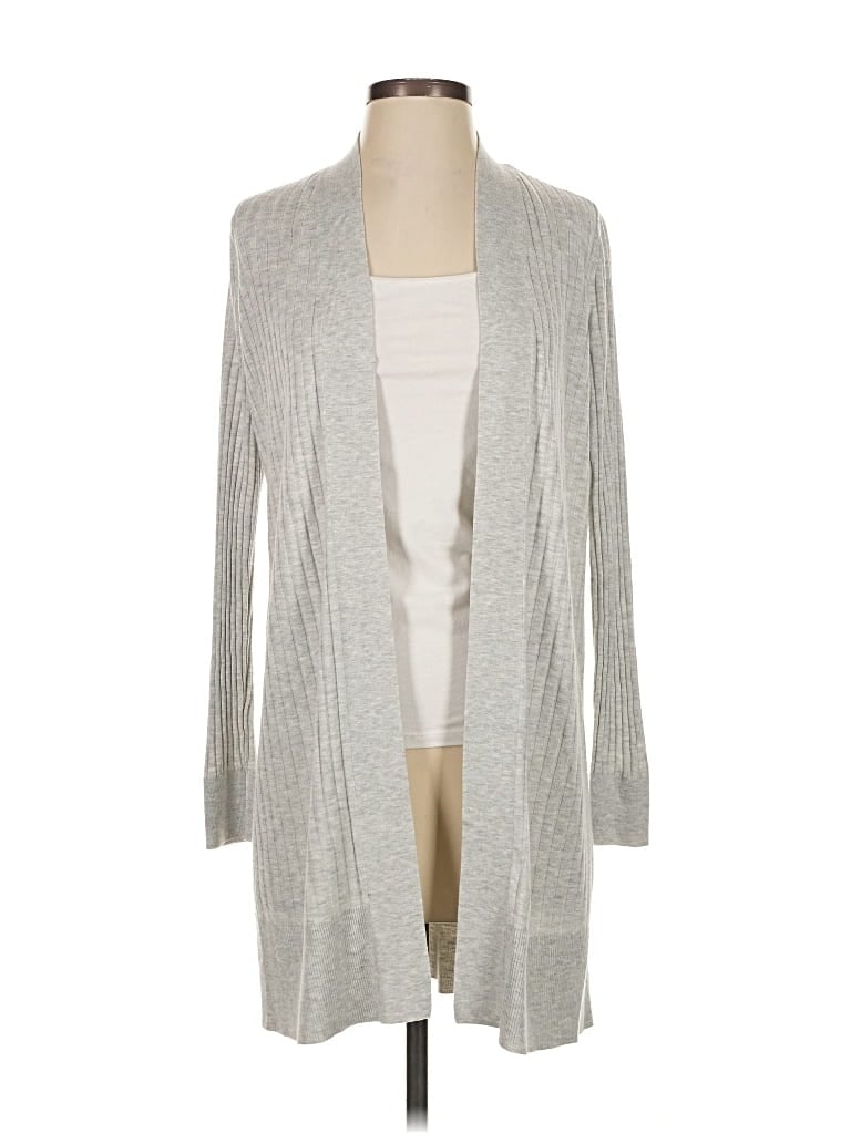 Pre-owned Ann Taylor Loft Cardigan Sweater In Gray