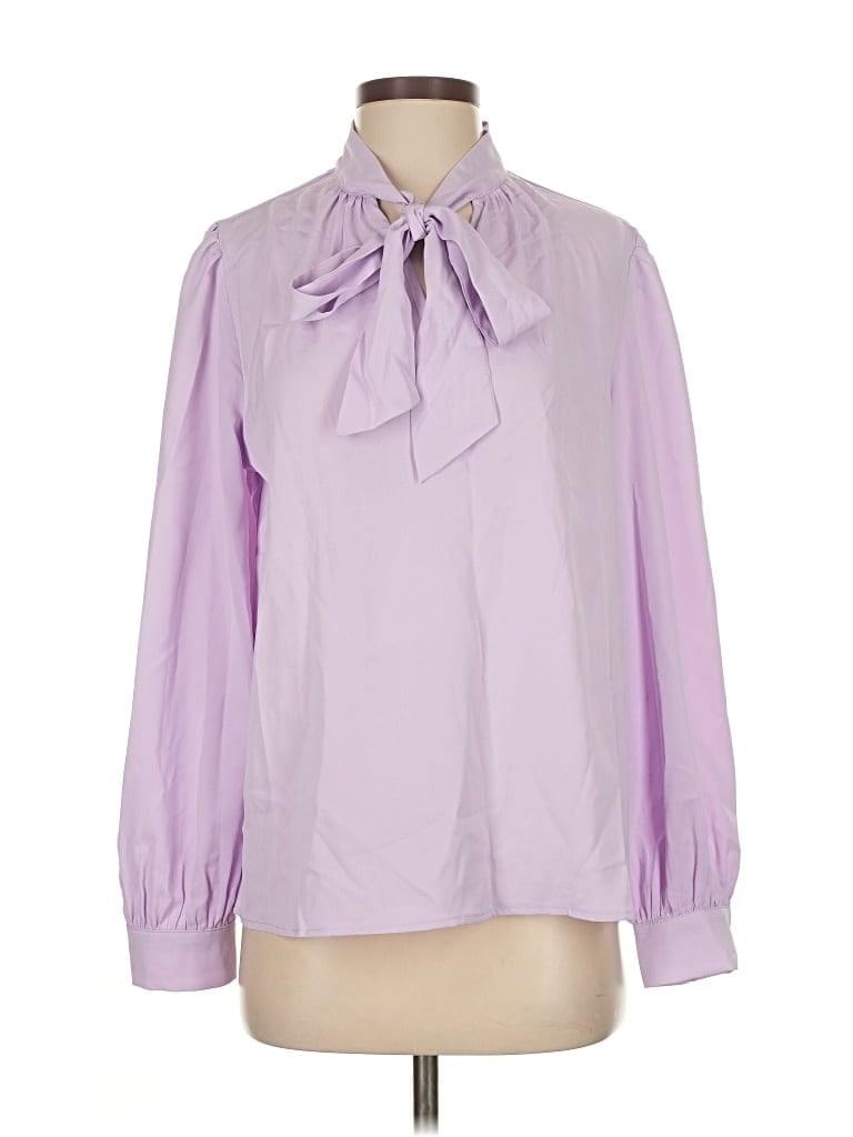 Pre-owned Assorted Brands Long Sleeve Blouse In Purple
