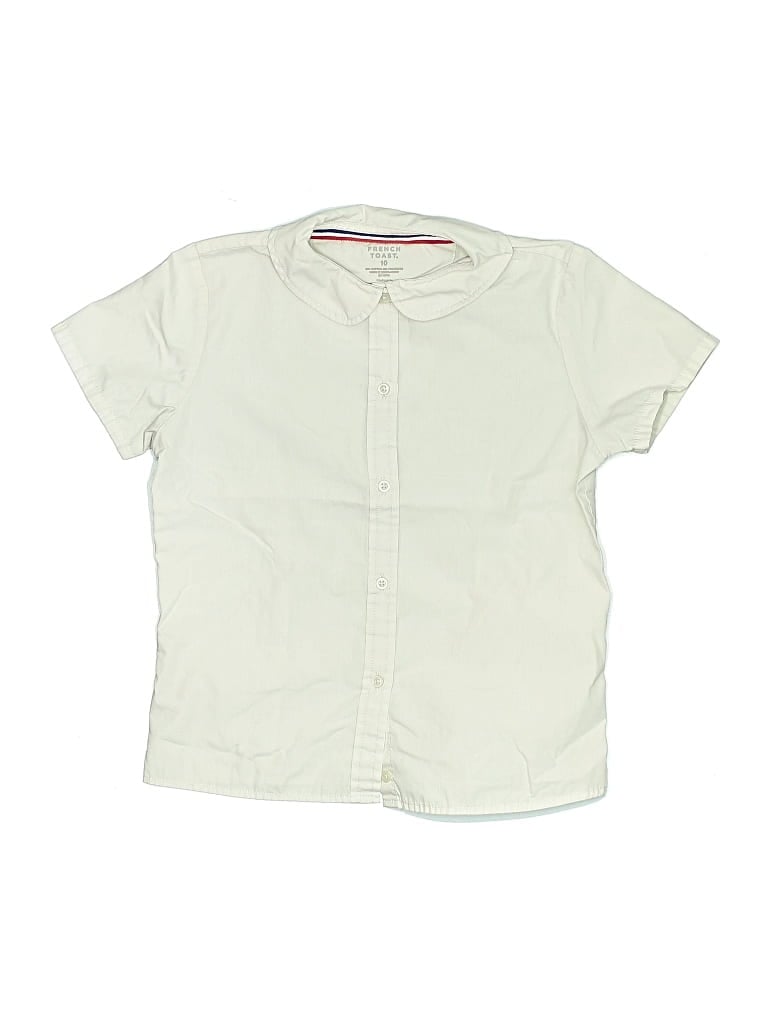 Pre-owned French Toast Kids' Short Sleeve Button Down Shirt In White