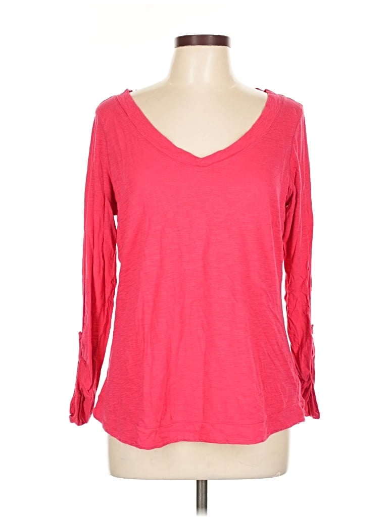 Pre-owned Express 3/4 Sleeve Top Red V Neck Tops