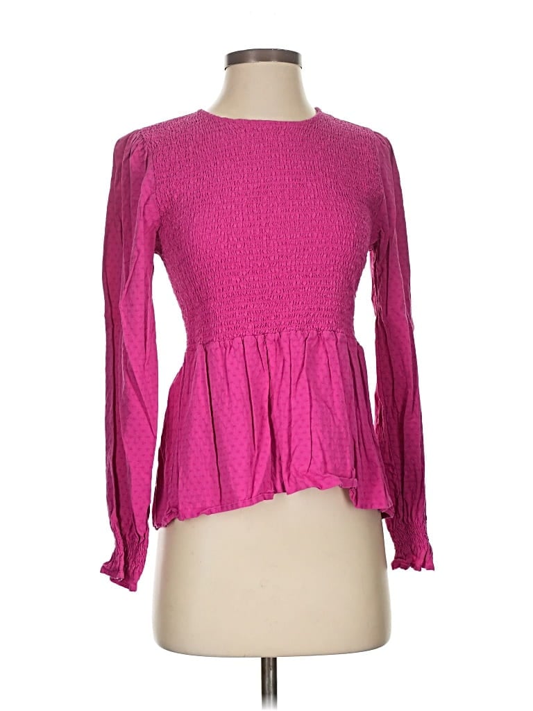 Pre-owned Michelle Mcdowell Long Sleeve Blouse In Pink
