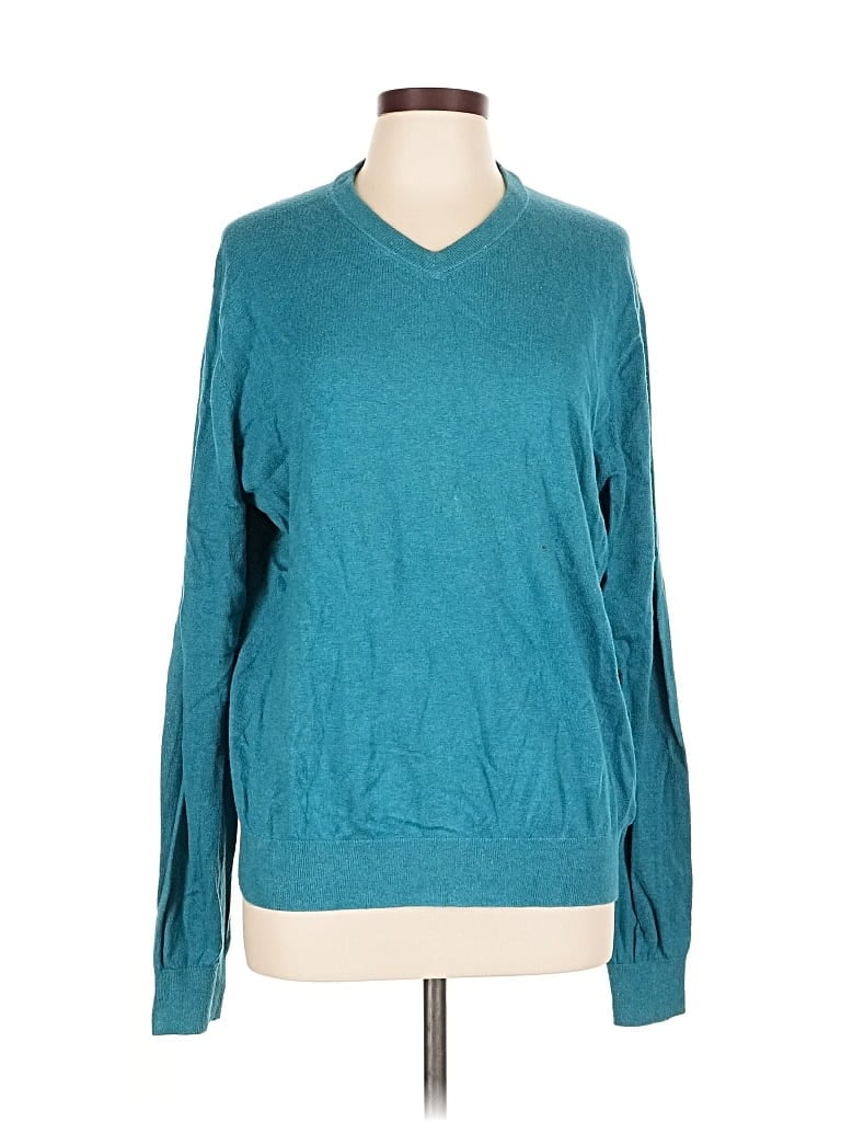 Pre-owned Johnston & Murphy Pullover Sweater In Blue