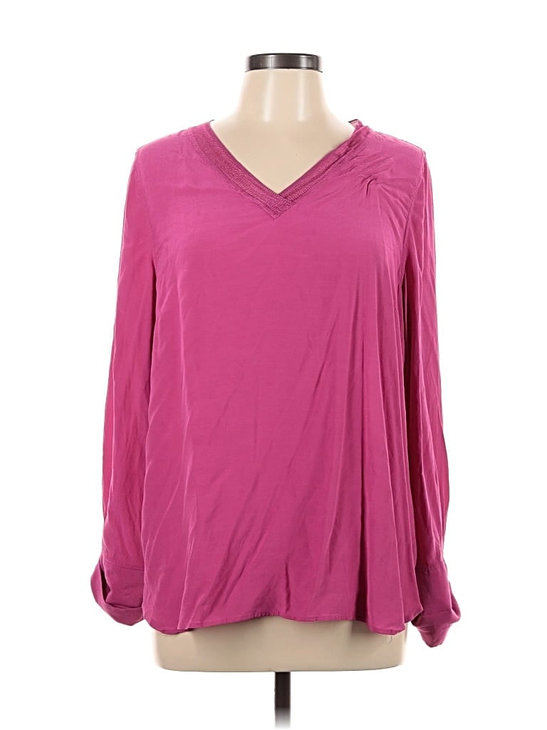 Pre-owned Soft Surroundings Long Sleeve Blouse In Pink