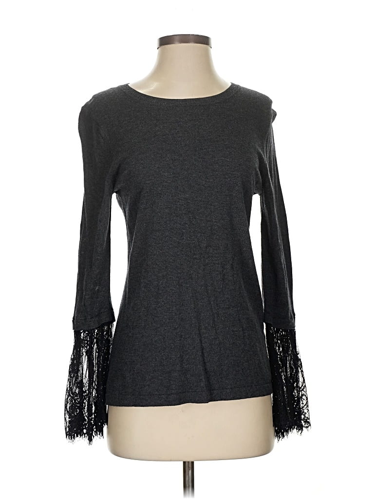 Pre-owned Vince Camuto Long Sleeve Top Gray Boatneck Tops