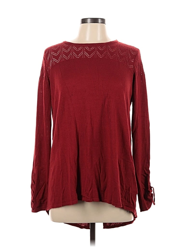 Pre-owned Dressbarn Pullover Sweater In Burgundy
