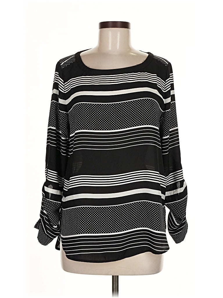 Pre-owned Ann Taylor Loft Long Sleeve Blouse In Black