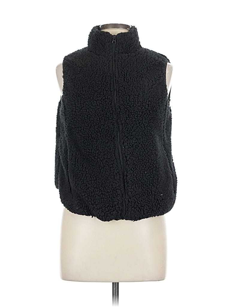 Pre-owned True Craft Faux Fur Vest In Black