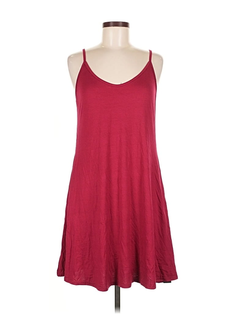 Pre-owned Tempt Me Casual Dress In Burgundy