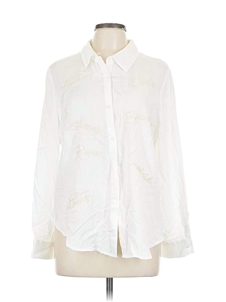 Pre-owned Milk & Honey Long Sleeve Blouse In White