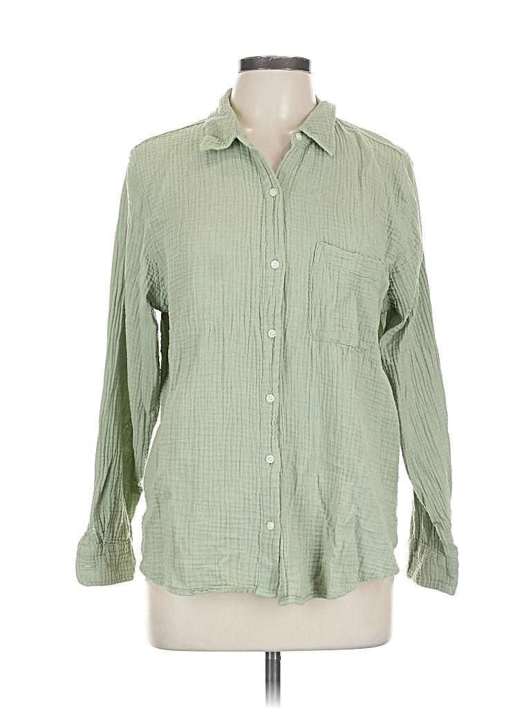 Pre-owned Universal Thread Long Sleeve Button Down Shirt In Green