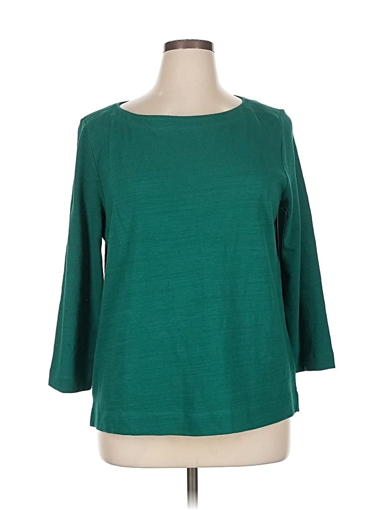 Pre-owned Ann Taylor Loft 3/4 Sleeve T-shirt In Green