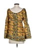 Cache Luxe Yellow 3/4 Sleeve Blouse Size S - photo 2