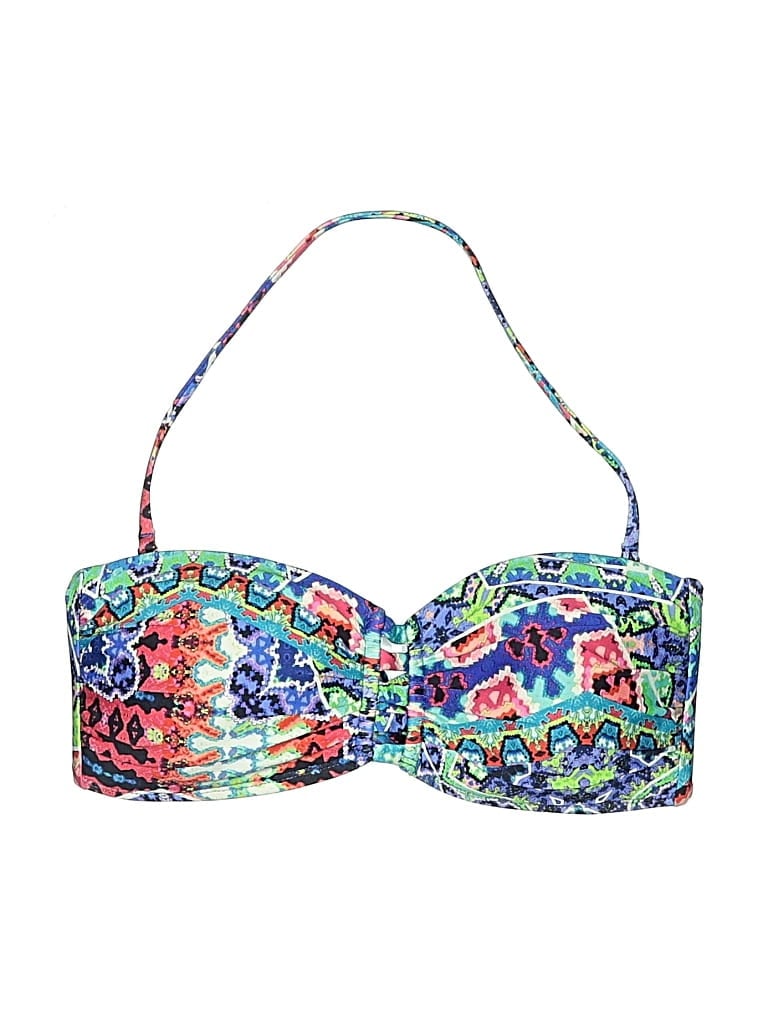 Pre-owned La Blanca Swimsuit Top Blue Print Pattern Swimwear