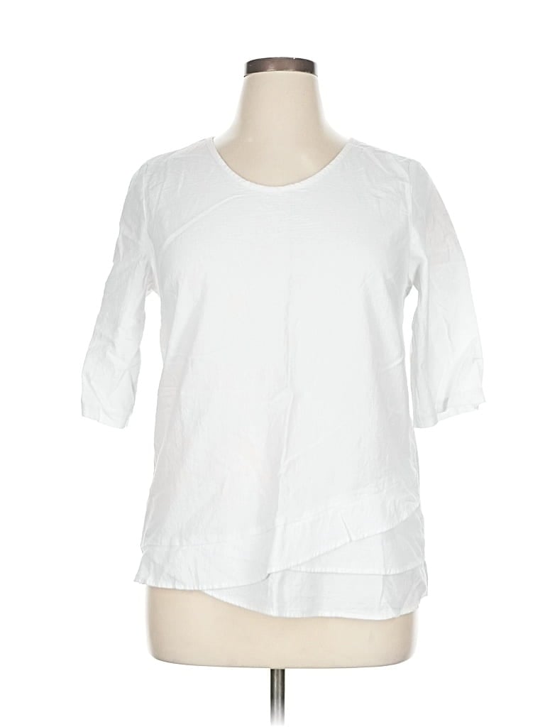 Pre-owned Emery Rose 3/4 Sleeve Top White Crew Neck Tops
