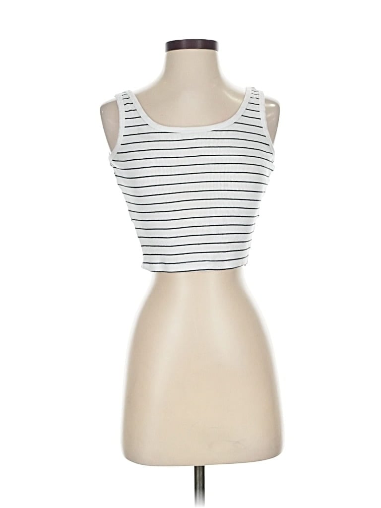 Pre-owned Splash Tank Top White Strapless Neckline Tops