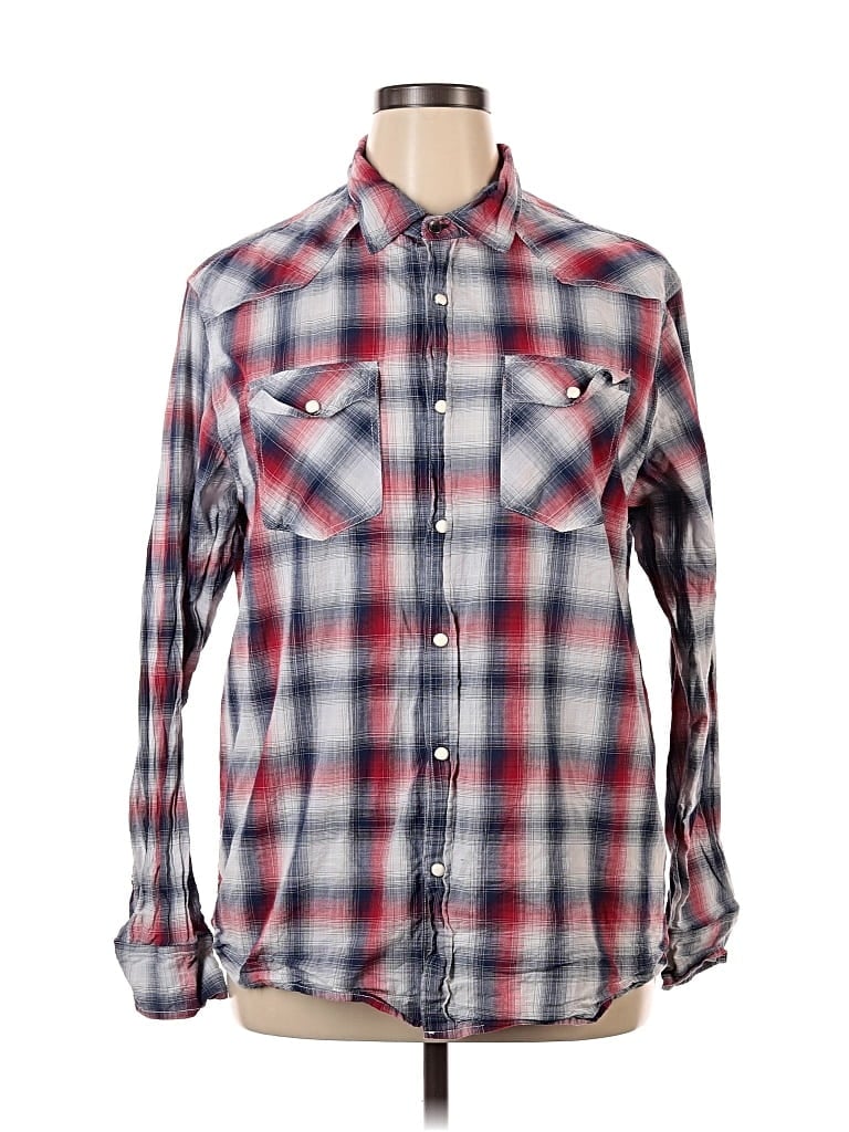 Pre-owned Flag & Anthem Long Sleeve Button Down Shirt In Red