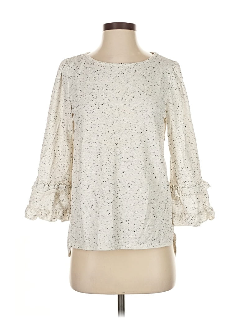 Pre-owned Max Studio 3/4 Sleeve T-shirt In Silver