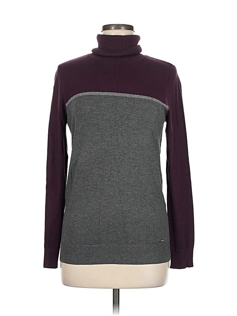 Pre-owned Calvin Klein Turtleneck Sweater In Gray