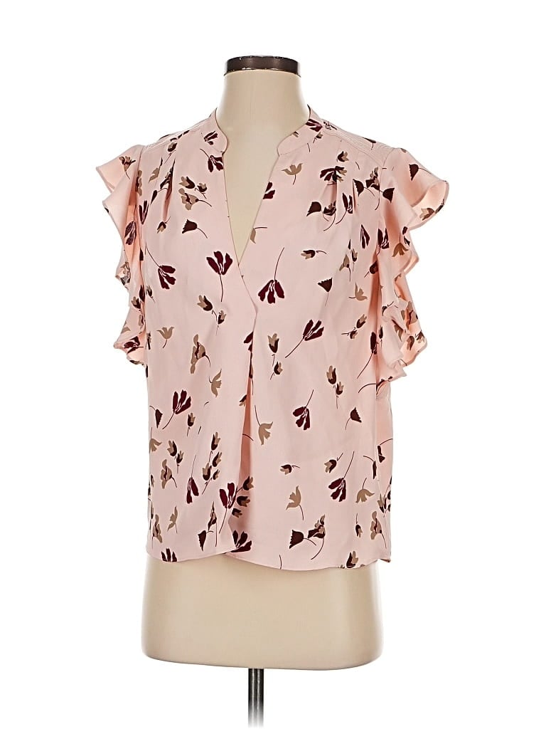 Pre-owned Joie Short Sleeve Blouse In Pink