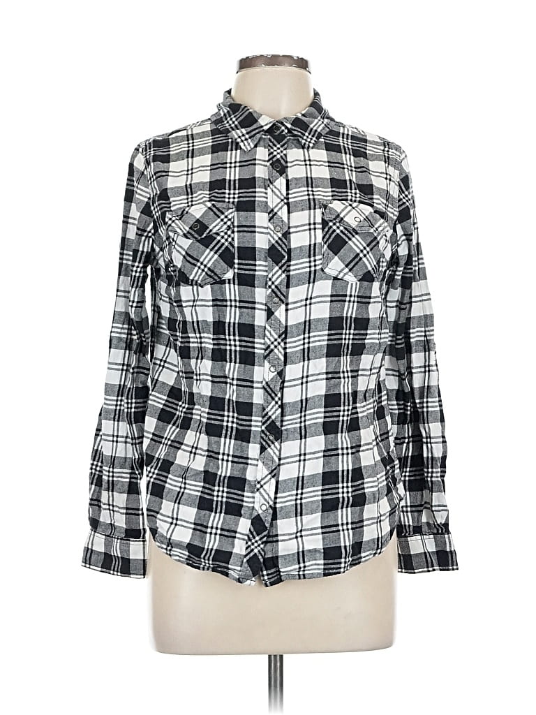 Pre-owned Arizona Jean Company Long Sleeve Button Down Shirt In Black