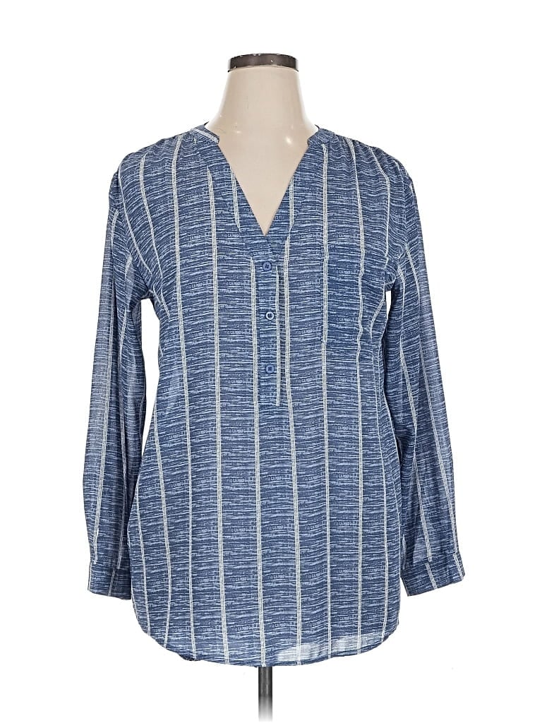 Pre-owned Unbranded Long Sleeve Blouse In Blue