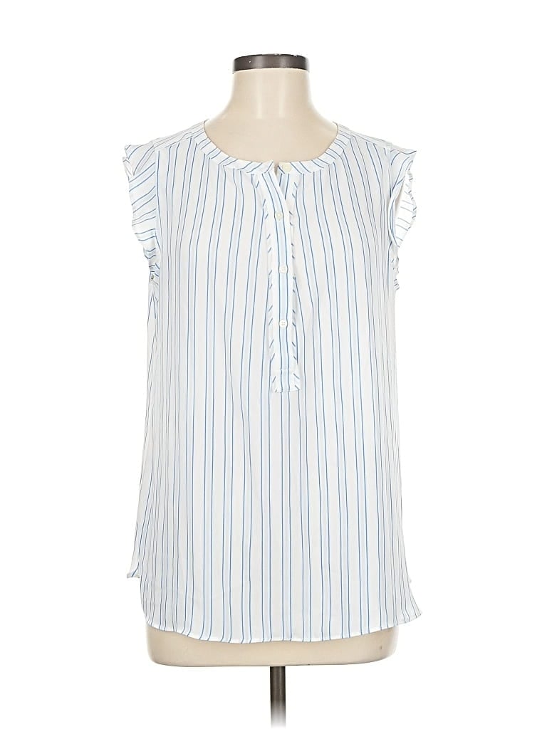 Pre-owned Ann Taylor Loft Sleeveless Blouse In Blue