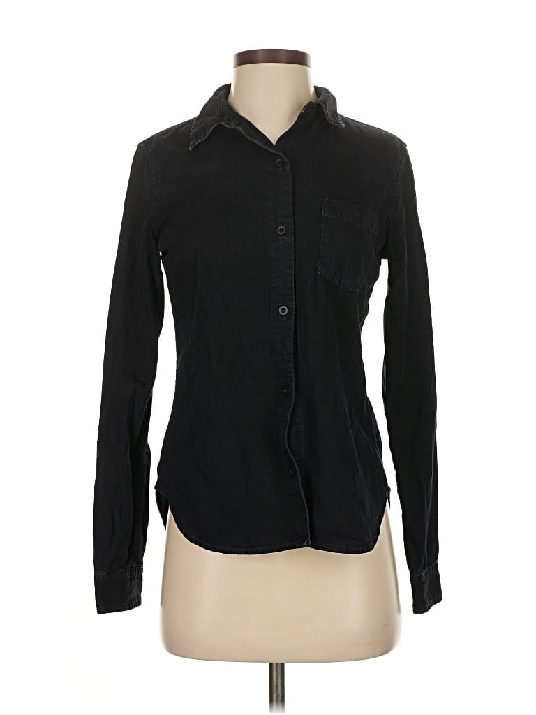 Pre-owned Adriano Goldschmied Long Sleeve Button Down Shirt In Black