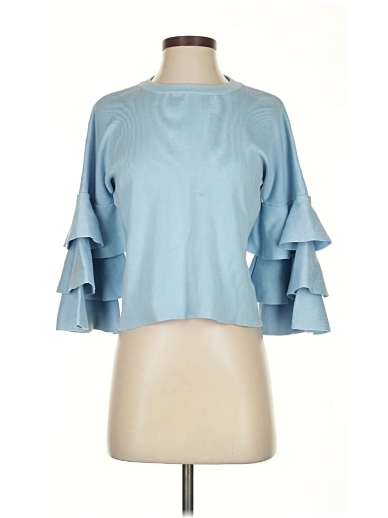 Pre-owned Endless Rose 3/4 Sleeve Top Blue Boatneck Tops