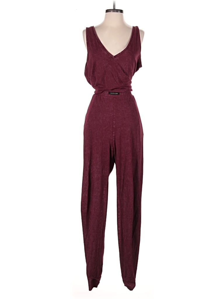 Pre-owned Calvin Klein Jumpsuit In Burgundy