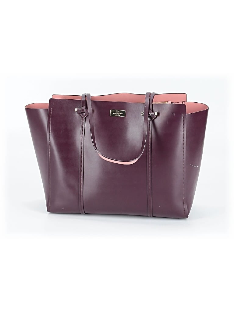 Pre-owned Kate Spade New York Leather Tote Bag In Purple