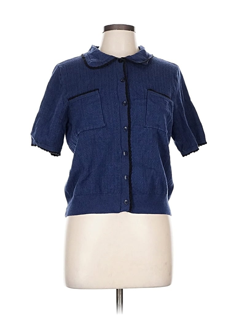 Pre-owned Lucky Brand Cardigan Sweater In Blue