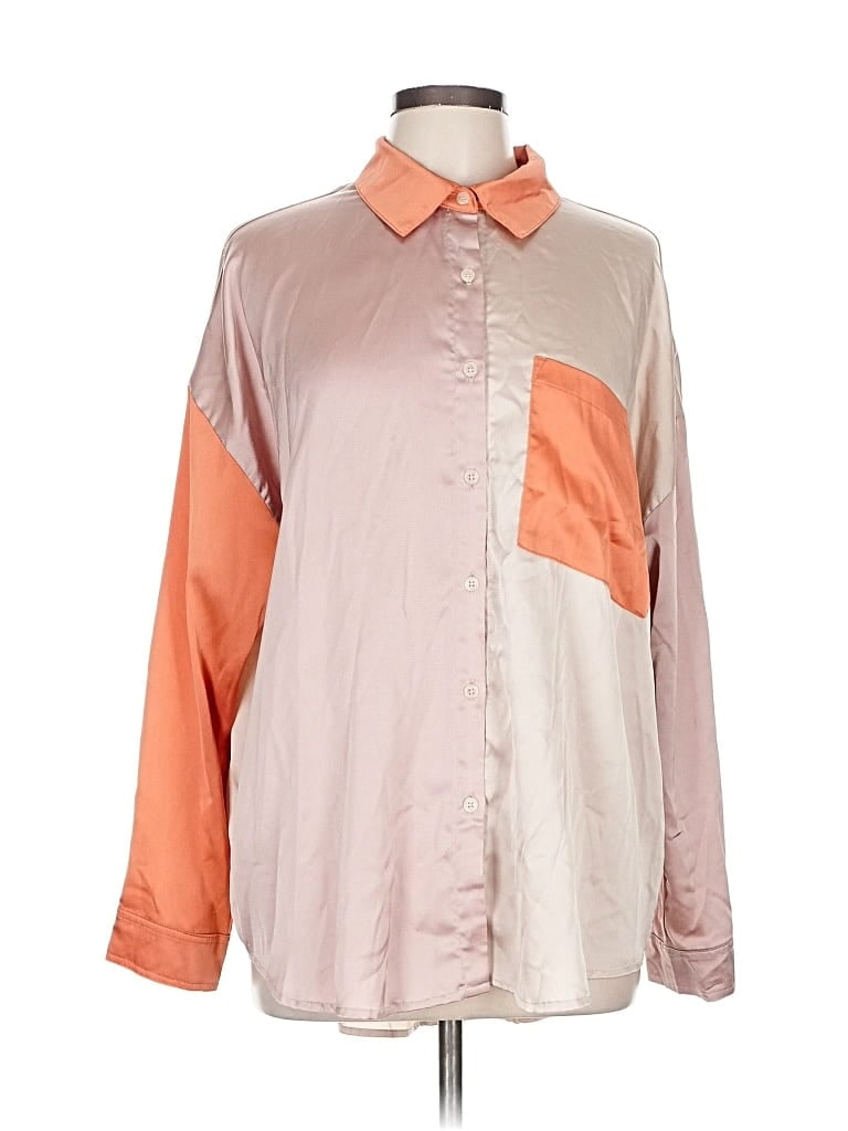 Pre-owned Charmed Hearts Long Sleeve Blouse In Orange