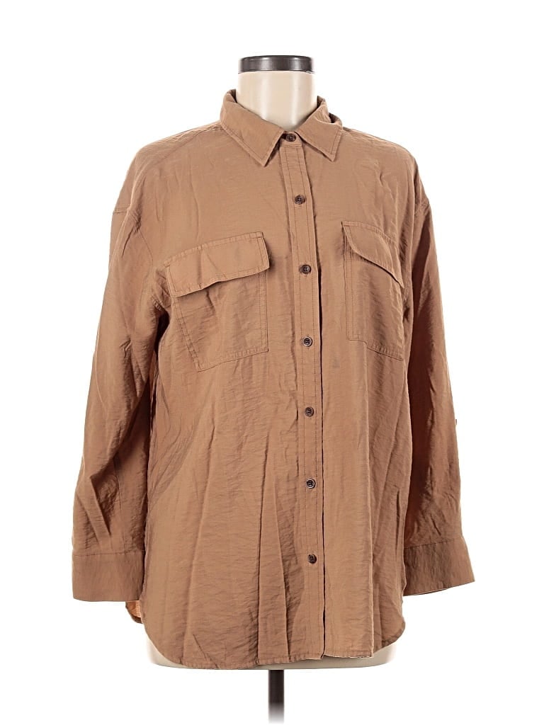 Pre-owned Banana Republic Factory Store Long Sleeve Button Down Shirt In Brown
