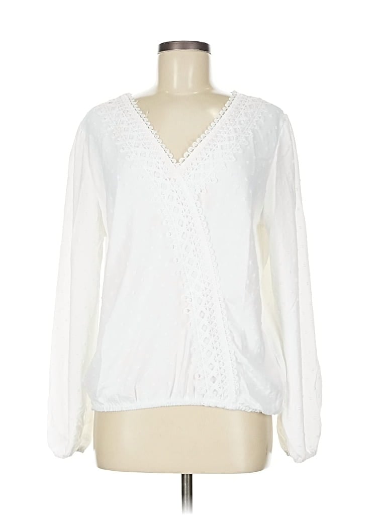 Pre-owned Unbranded Long Sleeve Blouse In White