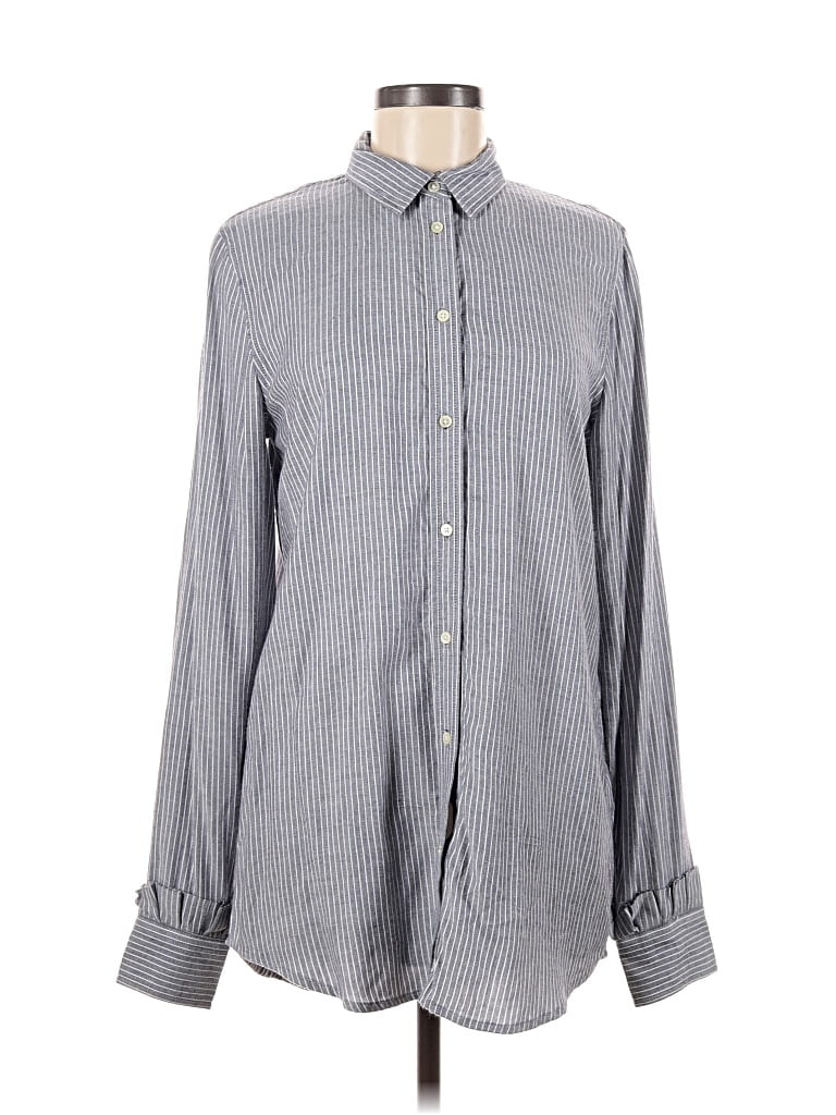 Pre-owned Banana Republic Long Sleeve Button Down Shirt In Gray