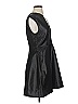 Halston Heritage Metallic Black Cocktail Dress Size 2 - photo 4