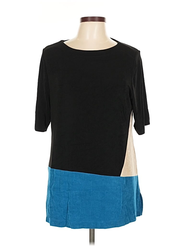 Pre-owned Chico's 3/4 Sleeve T-shirt In Black