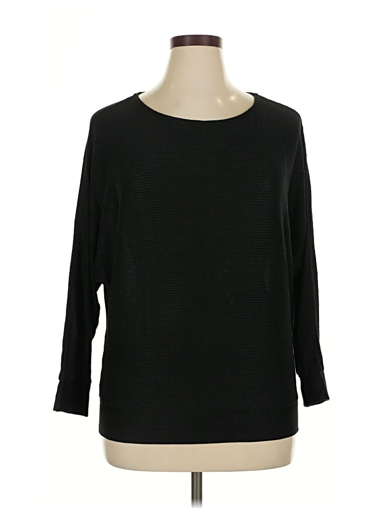 Pre-owned A New Day 3/4 Sleeve Top Black Boatneck Tops