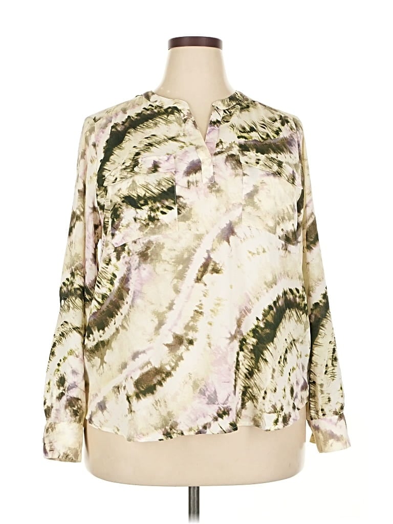 Pre-owned Simply Vera Vera Wang Long Sleeve Blouse In White