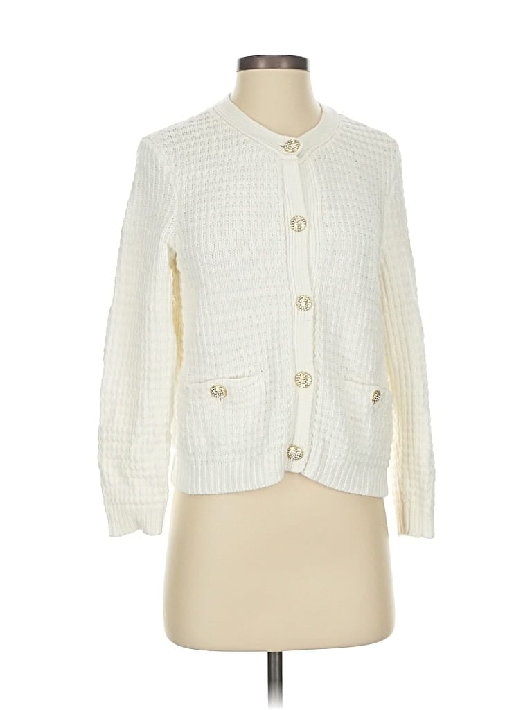 Pre-owned T Tahari Cardigan Sweater In White