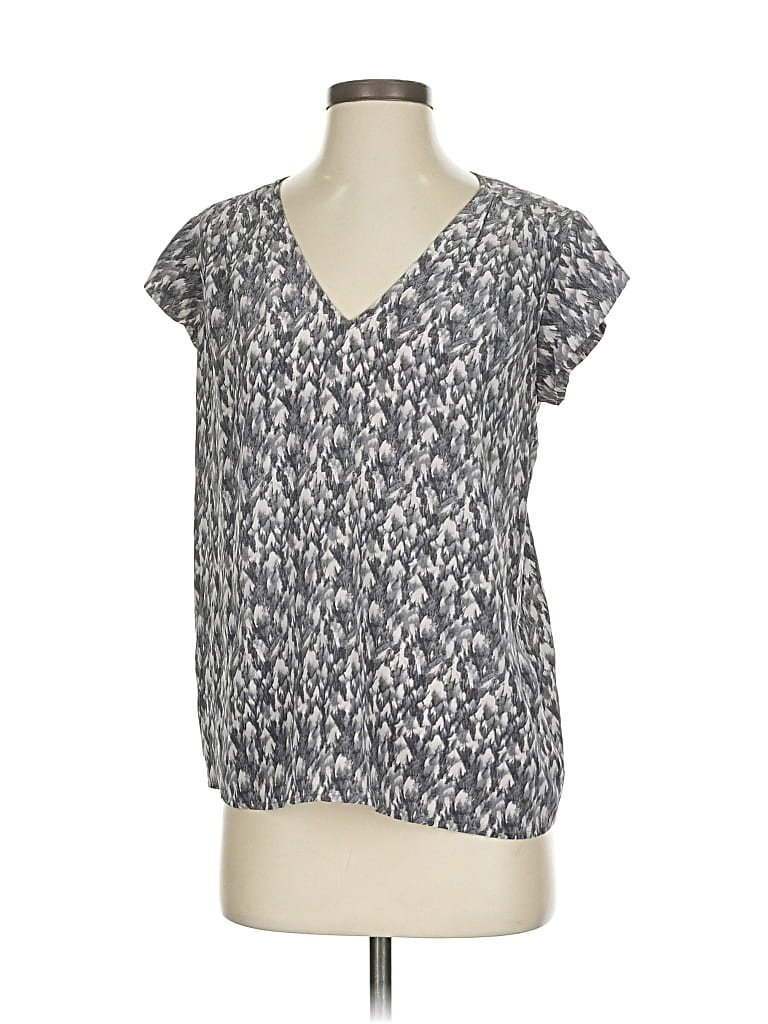 Pre-owned Joie Short Sleeve Blouse In Gray