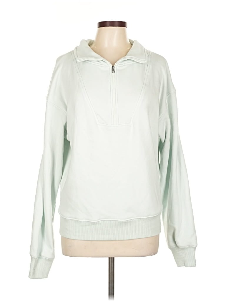 Pre-owned Earth Yoga Zip Up Hoodie In Green